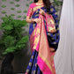 Classic Banarasi Silk Blue Weaving Saree