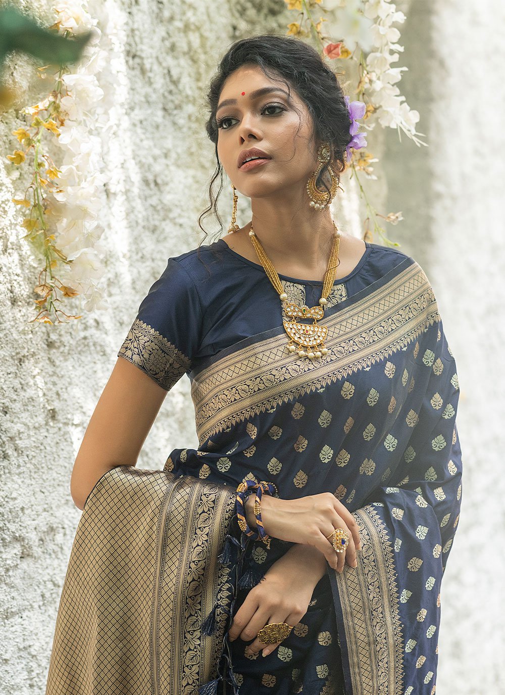 Classic Banarasi Silk Blue Woven Saree