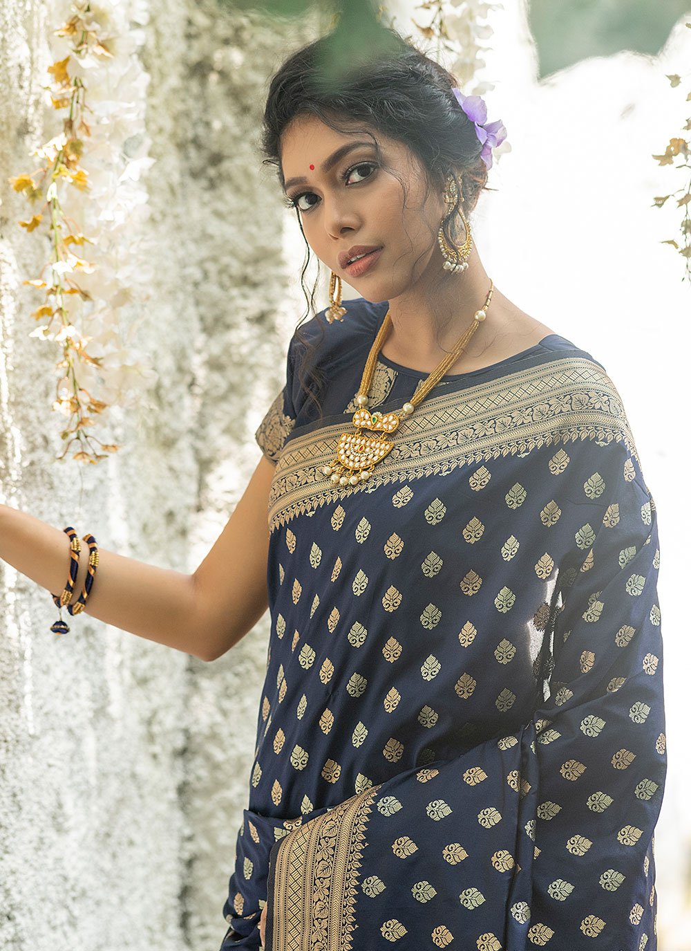 Classic Banarasi Silk Blue Woven Saree