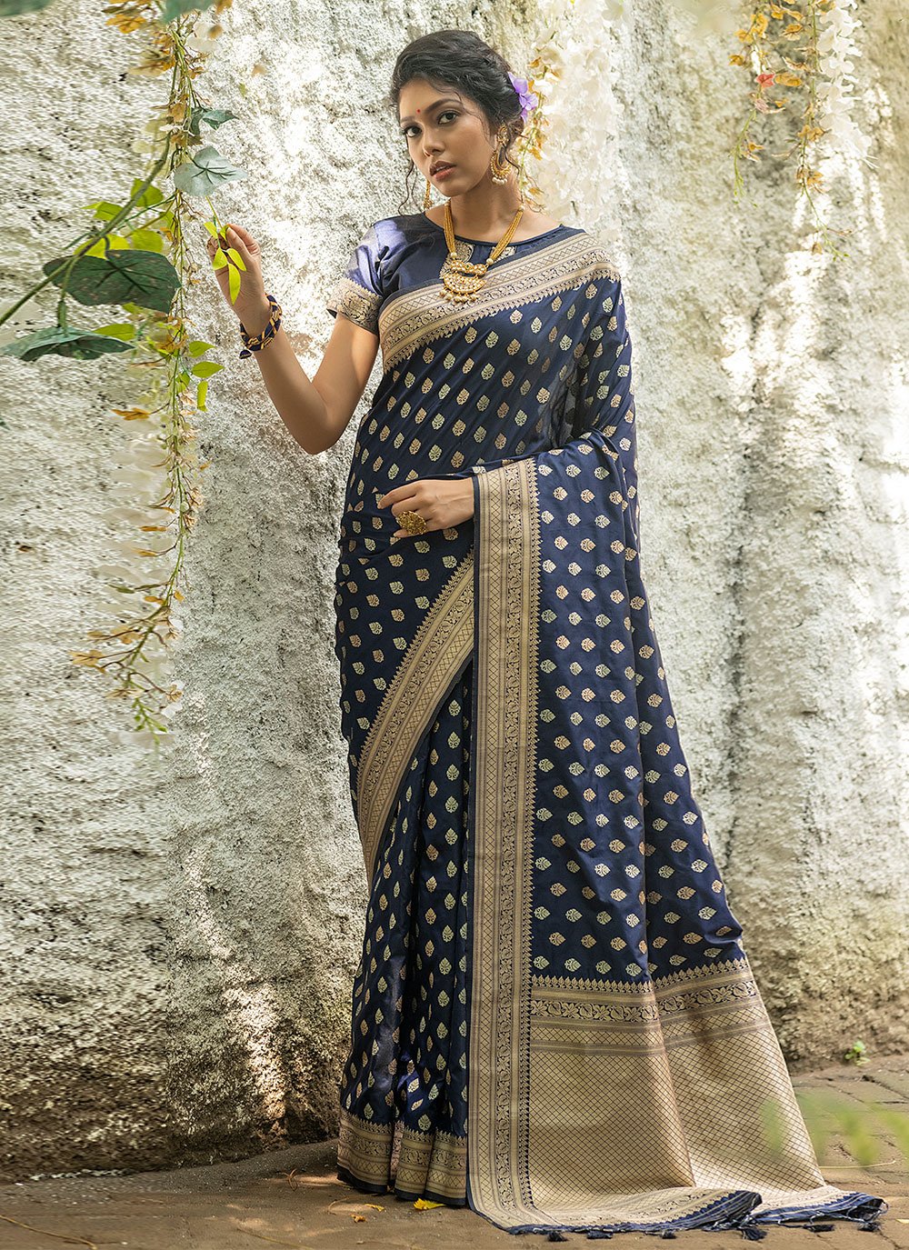 Classic Banarasi Silk Blue Woven Saree