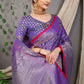 Trendy Saree Banarasi Silk Purple Jacquard Work Saree