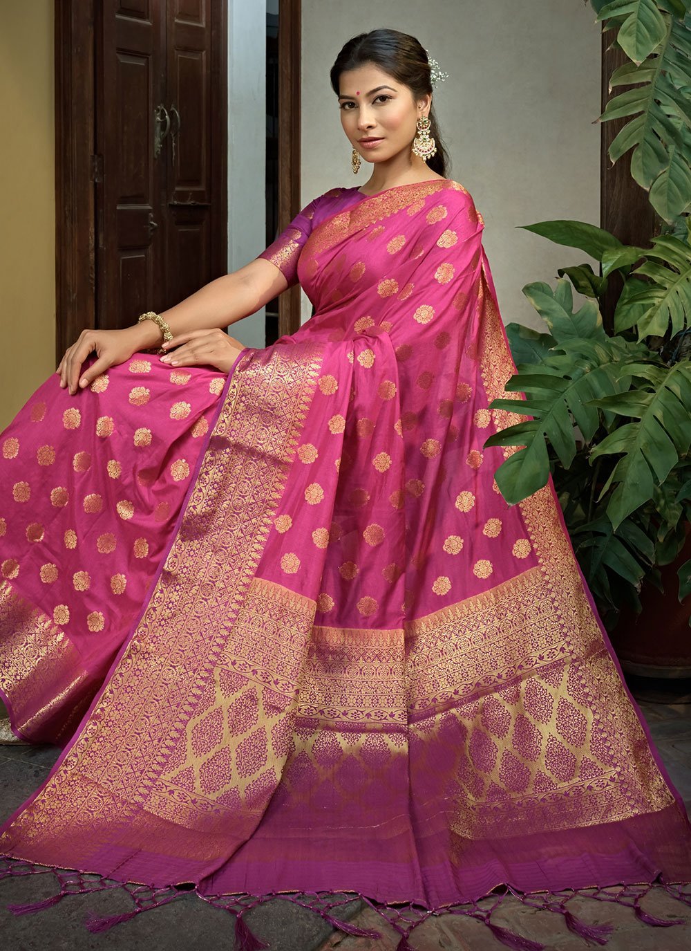 Classic Banarasi Silk Purple Weaving Saree