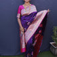 Trendy Saree Banarasi Silk Purple Jacquard Work Saree