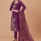 Salwar Suit Banarasi Silk Purple Jacquard Work Salwar Kameez