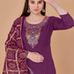 Salwar Suit Banarasi Silk Purple Jacquard Work Salwar Kameez