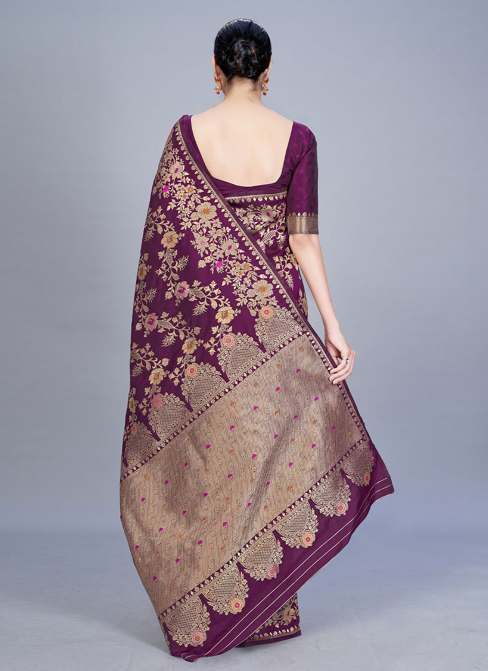 Designer Banarasi Silk Purple Woven Saree