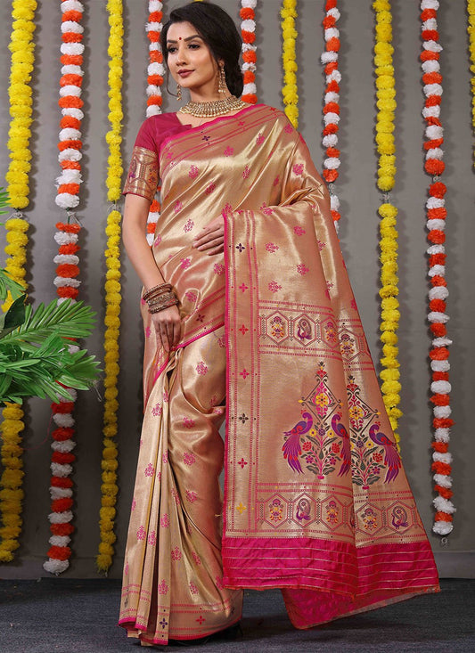 Classic Banarasi Silk Rani Weaving Saree