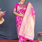 Trendy Saree Banarasi Silk Rani Weaving Saree