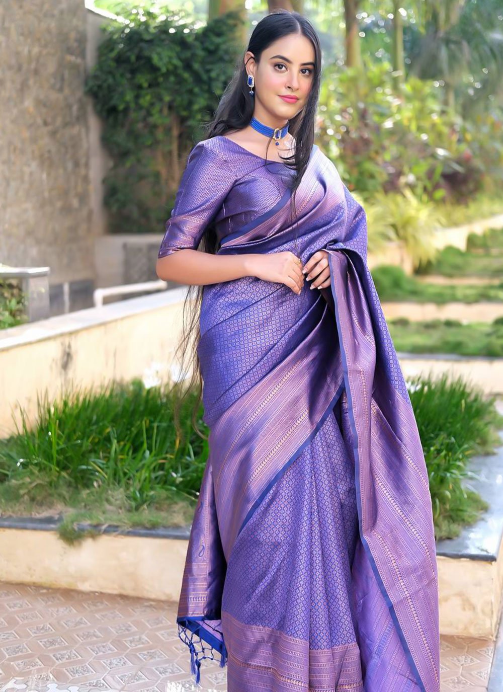 Classic Banarasi Silk Purple Weaving Saree