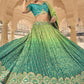 Lehenga Choli Banarasi Silk Green Embroidered Lehenga Choli