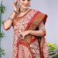 Classic Banarasi Silk Rust Patch Border Saree