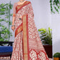 Classic Banarasi Silk Rust Patch Border Saree