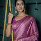 Trendy Saree Banarasi Silk Purple Weaving Saree