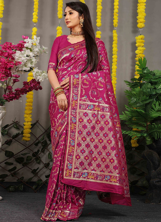 Classic Banarasi Silk Rani Jacquard Work Saree