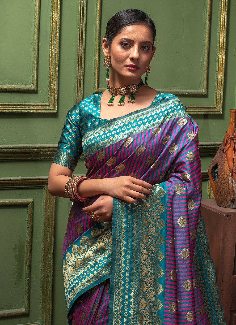 Classic Banarasi Silk Purple Woven Saree