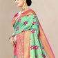Classic Banarasi Silk Sea Green Jacquard Work Saree