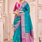 Classic Banarasi Silk Teal Weaving Saree