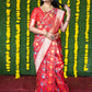 Traditional Saree Banarasi Silk Red Jacquard Work Saree