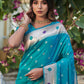 Trendy Saree Banarasi Silk Turquoise Woven Saree