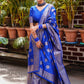 A Line Lehenga Banarasi Silk Blue Weaving Lehenga Choli