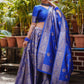 A Line Lehenga Banarasi Silk Blue Weaving Lehenga Choli