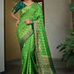 Contemporary Banarasi Silk Green Weaving Saree
