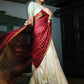 Contemporary Banarasi Silk Cream Maroon Weaving Saree