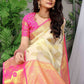 Contemporary Banarasi Silk Cream Weaving Saree