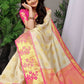 Contemporary Banarasi Silk Cream Weaving Saree