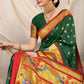 Contemporary Banarasi Silk Green Weaving Saree