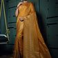 Contemporary Banarasi Silk Mustard Weaving Saree