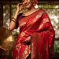 Traditional Saree Banarasi Silk Red Weaving Saree