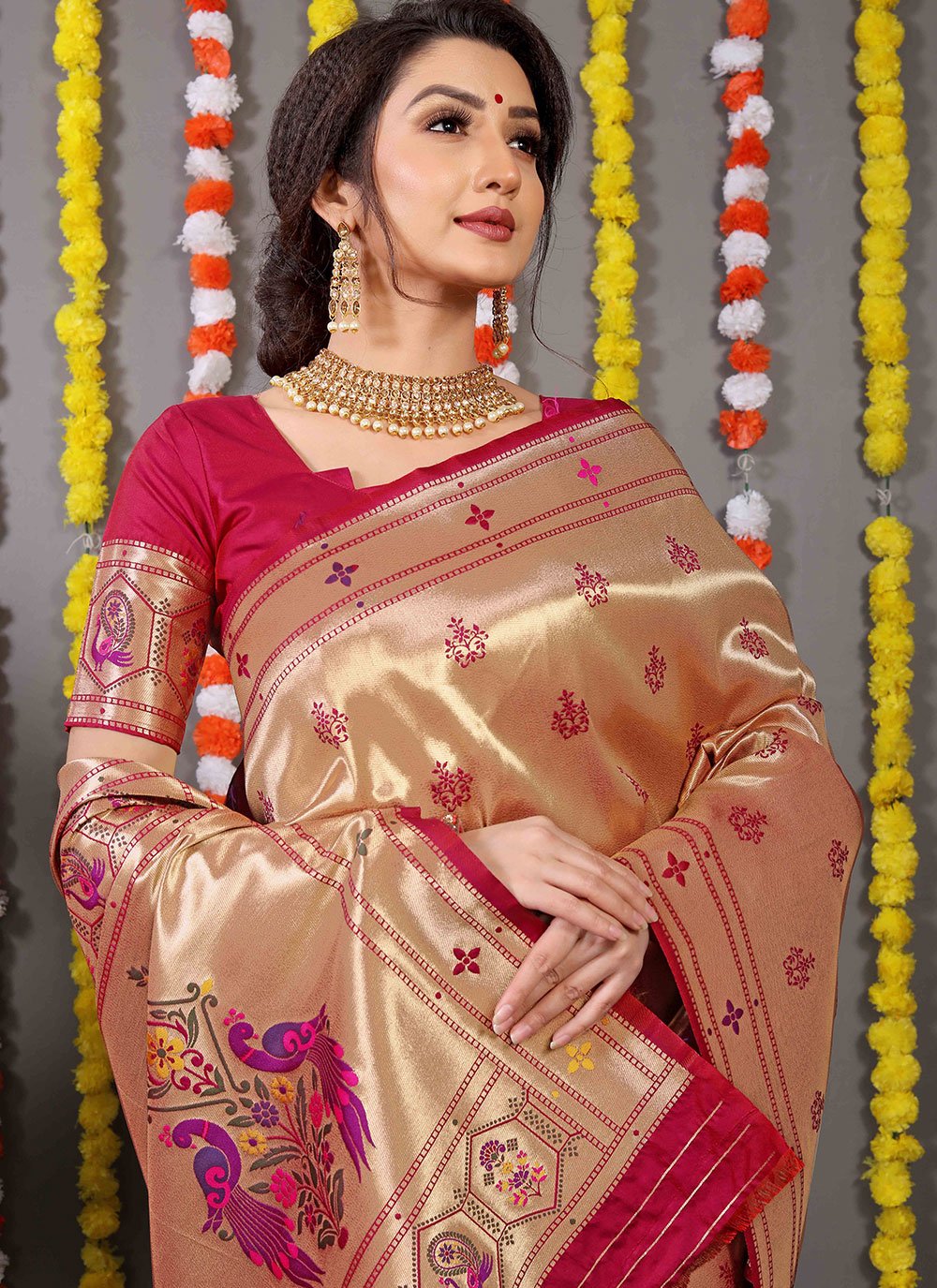 Trendy Saree Banarasi Silk Red Weaving Saree