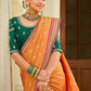 Trendy Saree Banarasi Silk Orange Weaving Saree