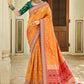 Trendy Saree Banarasi Silk Orange Weaving Saree