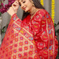 Classic Banarasi Silk Red Jacquard Work Saree