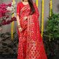 Classic Banarasi Silk Red Jacquard Work Saree