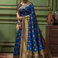 Contemporary Banarasi Silk Blue Woven Saree