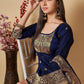 Salwar Suit Banarasi Silk Blue Woven Salwar Kameez
