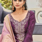 Salwar Suit Banarasi Silk Purple Woven Salwar Kameez