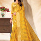 Contemporary Banarasi Silk Yellow Embroidered Saree