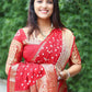 Classic Pure Silk Red Bandhej Saree