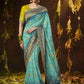 Trendy Saree Silk Aqua Blue Bandhej Saree