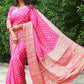 Trendy Saree Pure Silk Pink Bandhej Saree