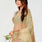 Classic Net Beige Orange Embroidered Saree