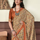 Classic Crepe Silk Beige Print Saree