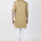 Kurta Pyjama Cotton Beige Plain Mens