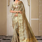 Contemporary Handloom Silk Beige Embroidered Saree