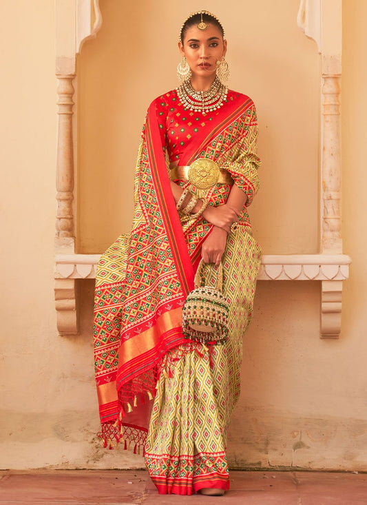 Contemporary Tussar Silk Beige Weaving Saree