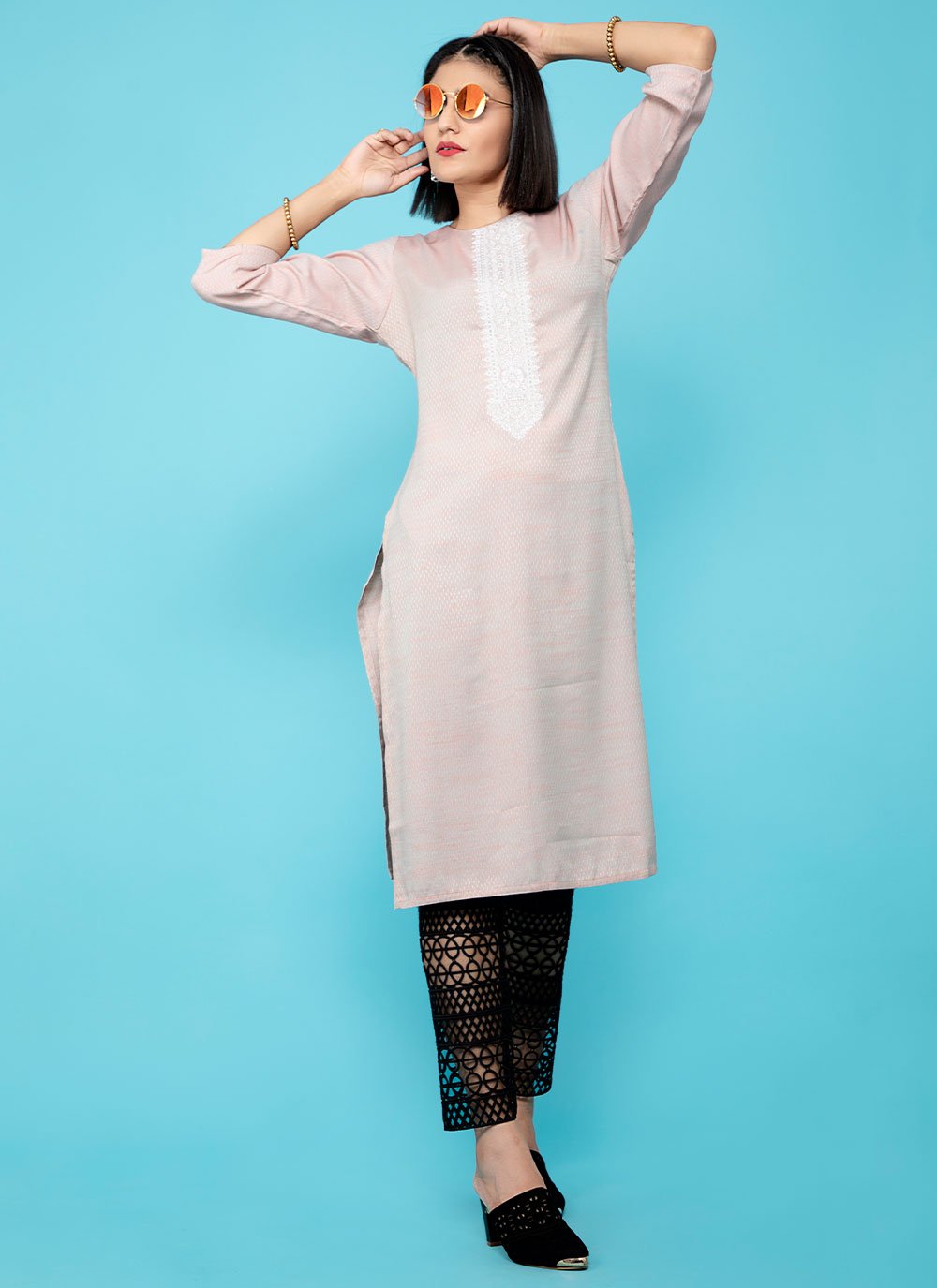 Casual Kurti Cotton Beige Print Kurtis